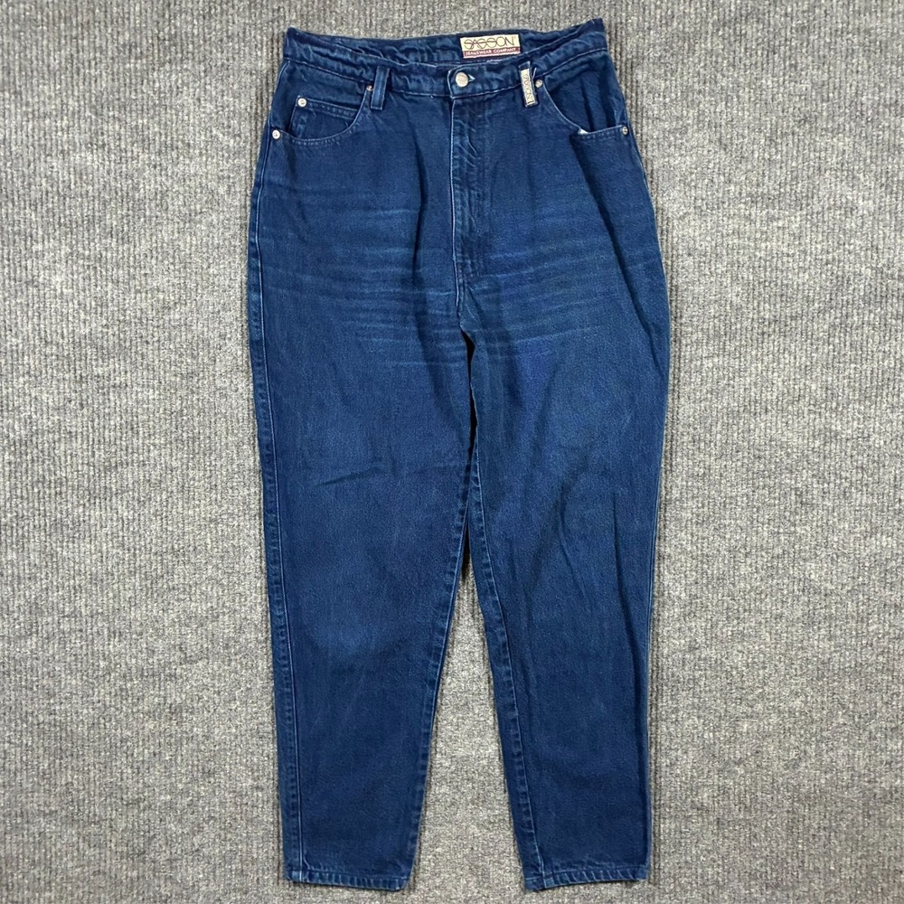 Sasson Womens Mom Jeans W29" Dark Wash Denim Tapered High Rise‎ 80s Vintage